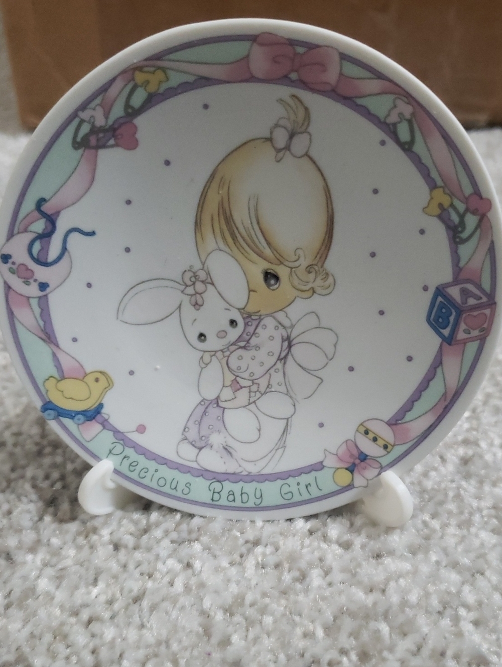 Baby Girl Precious Moments White Collector Plate